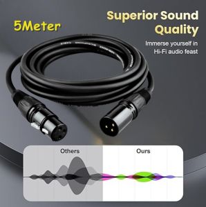 XLR 3Pin Male to Female XLR Microphone Cable Plug for Audio Mixer Amplifiers XLR Cord 1m/2m/3m/5m/10m