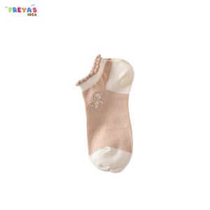 FR-P597 Kaos Kaki Wanita Motif Bear Pendek Semata Kaki / Kaus Kaki Pendek Modis Girls Socks Mini Bear Import Fashion