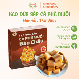 Kẹo dừa sáp vị phô mai kem cà phê muối Bảo Châu kẹo mềm dẻo ít đường đặc sản Trà Vinh