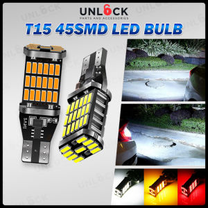 1Pcs T15 4014 W16W 921 45SMD Canbus Reverse Turn Signal Brake LED Light Lamp Bulb Mentol Lampu Automobile Automotive Car Accessories Aksesori Kereta 汽車用品 車內用品 車內裝飾 汽車裝飾 LED车灯