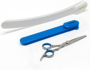 Hair Cutting Scissors Hair Cutting Kit Women DIY Home Hair Cutting Tools for Bangs Cutter Layers and Split Ends Scissors for Cutting Baby Hair(Set of 3) Color Blue