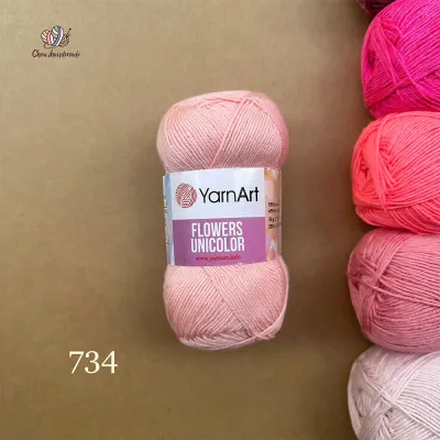 Sợi cotton Flowers Unicolor nhập khẩu từ Yarnart đan móc áo váy khăn