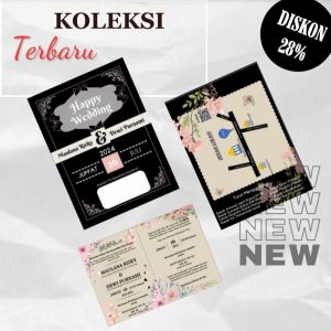 Kartu/Surat Undangan Pernikahan/Ngunduh Mantu/Khitan FREE (DesaignFotoDenahBarcodePlastik OPP)