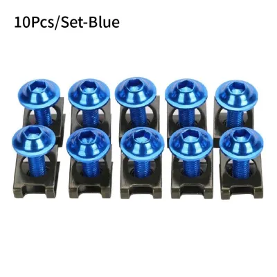 10PCS Motorcycle Fairing Bolts M6 CNC Aluminum Screws Kit – Anti-Rust Durable & Universal Body Fastener