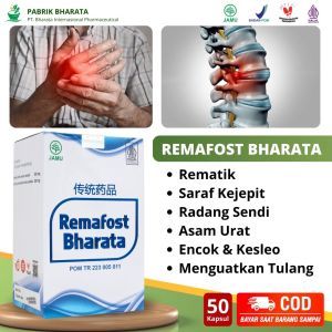 Obat Asam Urat Syaraf Kejepit Rematik Radang Sendi & Tulang Herbal Remafost Bharata 100% Asli