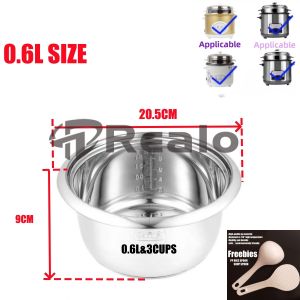 1.8L(10CUPS)304 stainless Rice cooker pot replancement food grade rice cooker liner pots uncoated