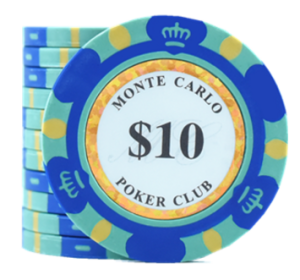 【Monte Carlo Gold Poker Chips】Premium Quality / 3 Tone / Gold Rim / 14g Heavy / 40mm Dia / 3.4mm Thick【Ship Out 24Hrs】