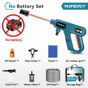 250 Bar Brushless Water Jet Gu n Cordless Car Washer Electric High Pressure Washer Gu n 3 Gear Power Home Car Washing Water Spray Gu n for Makita 18V Battery