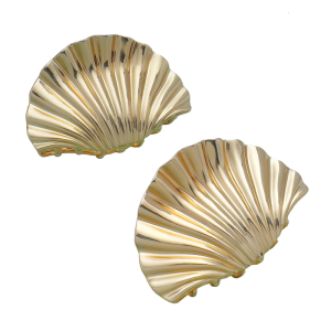 Stylish Gold Metal Hair Claw Clip for Women Sweet Seashells Crab Clamp Hair Claw for Various Hairstyles Daily Use