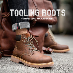 Maden Thương Hiệu 2025 nam Mới Mùa Đông Du Lịch Ngoài Trời Ủng leo núi Dụng Cụ Retro Bé Trai Khởi Động Thời Trang Đường Phố Đánh Bẩn Khó bốt Sa Mạc Phong Cách Anh Quốc Khởi Động giày nam