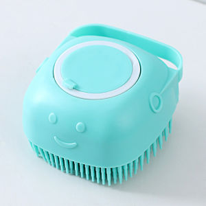 Shower Brush Bath Brush Body Brush Cat Pet Grooming Comb Shampoo Dispenser Massage Silicone LELE CAT SUPPLIES
