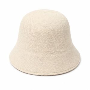 BNGCV Solid Color Bucket Hat Thick Knit Short Brim Cloche Hat Bell Shape Winter Hat Autumn Winter