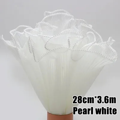 （3.6M）Pearl Wave Yarn Edge Flower Wrapping Mesh Yarn Valentines Day Bouquet Gift Packaging Can Be Cut
