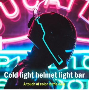 Motorcycle helmet retrofit luminous cold light strip