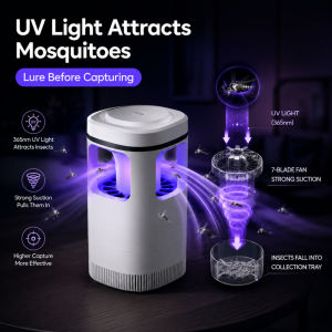 USB Rechargeable Mosquito Killer Lamp Indoor 365nm UV Mosquito Trap Quiet Strong Suction