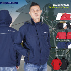 ELGANLO - Jaket Motor Riding Pria Windbreaker Windproof Parasut Hoodie Jumbo Jacket Distro Harrington Bandung Custom Satuan dan Seragaman Outwear  Adventure Casual Ori Indonesia Jeket Dewasa Remaja Cewe Cowo Couple Warna Hitam Terbaik Terbaru dan Terperca