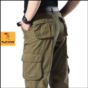 Tucano กางเกงยาวกีฬาฤดูใบไม้ร่วงฤดูใบไม้ร่วงผู้ชายหลวมหายใจสะดวกสบายหลายกระเป๋ากางเกงกีฬาวิ่งฟิตเนส กางเกงยาวกีฬาสบายใจ
