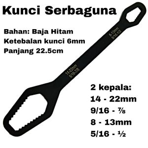 Kunci Ring Ring Serbaguna 14-22mm Double Head 8-13mm Wrench Adjustable Multifungsi