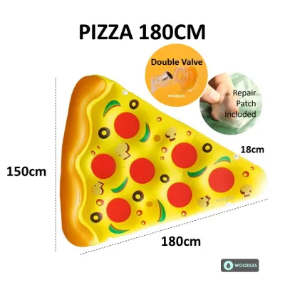 [SG Stock] WOODLES Float Inflatable Giant Swimming Pizza Float Connecting Hooks Cup Holder Team Building Pool Party Games Kids Children Adults