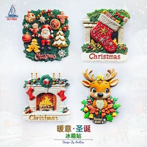 Krismas siri peti sejuk pelekat stereo pelekat magnet perjalanan hadiah pengiring pelekat hiasan rumah
