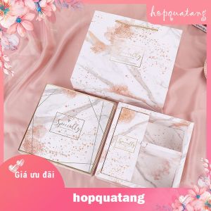 Hộp Tự Gấp Hộp Quà Tặng Sinh Nhật Quà Cưới Hoa Văn Vân Đá