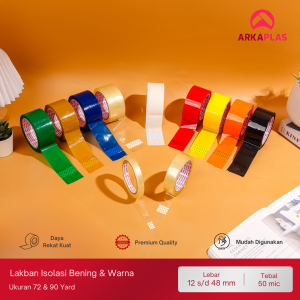 ARKAPLAS Lakban Bening Coklat 2 inch (72Yard & 90Yard)