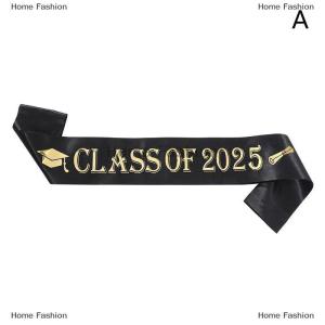 [COD] Home Fashion Graduation Decoration Class Of 2025 Satin Sash Glitter Black Blue Congratulation Graduation Party Decoration Supplies