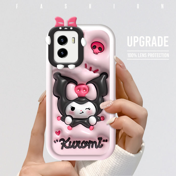 Phone Case Casing For Vivo Y15A Y15S Y01 Y01A Y15C Y19 vivoy15s Cartoon  Cute Kuromi Phone Case Monster Lens New Phone Shell Soft Protective Cover 