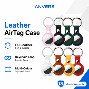 Anvers Premium Leather Airtag Case Holder | Airtag Keychain Cover | Airtag Loop for Apple Airtag