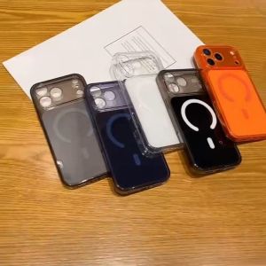 Silicone Candy Acrylic Wireless Charge Magnetic Case for iPhone 17 air 11 13 14 15 16 pro max