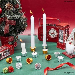 [COD] mingxuan 10Pcs Mini Round Candle Cup DIY Candlestick Making Tray Holder Container Accessory Aluminium Home Party Decor