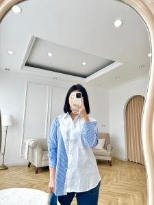 NANDO ATASAN KEMEJA WANITA KASUAL KOREAN STYLE OVERSIZED KATUN IMPORT CANTIK