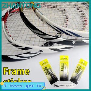 ZHANTONG สติกเกอร์ป้องกันไม้แบดมินตันมีแถบเต็มกรอบป้องกันการชนกันลวดป้องกันหัวแร็กเก็ต