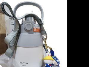 Shoty 316 Stainless Steel Thermos Large Capacity 900ml Sport Kids Big Belly 2 Ways Drinking Straw Drink Water Bottles Bekas Air Themos