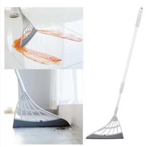 2in1 Bathroom Broom Brush Scraper Cleaner Long Handle Durable Scrub Scrubber Detachable