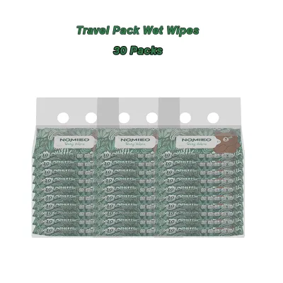[New Bundle Sale] Nomieo Travel Pack Wet Wipes 10s/Pack 100% Pure Water Unscented Portable Newborn Baby Wipes Mini Pack