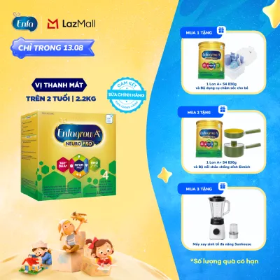 [TỪ 13/08] Sữa bột Enfagrow A+ Neuropro 4 2.2kg với DHA giúp phát triển não bộ cho bé từ 2-6 tuổi - Kiểm tra Quà trong giỏ hàng