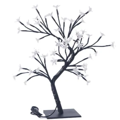 K9SEQ 48 LED Cherry Blossom Tree Light Warm White USB Powered Night Light Compact 17.72 Inch Height Bonsai Tree Lamp Indoor Decor
