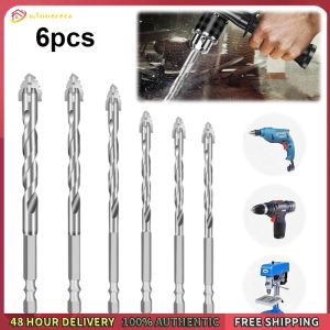 Winnereco 6PCS 4-Blade Saw Tooth Eccentric Drill Bit Concrete Brick Drill Bit Set Sawtooth
