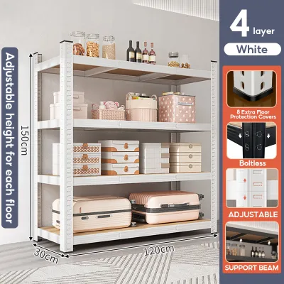 XUXU 6 Tier Boltless Rack Rak Besi Serbaguna Bertingkat Warehouse Store Home Metal Kitchen Rack Office Shelf Detachable High Loadbearing Shelf 货架 置物架