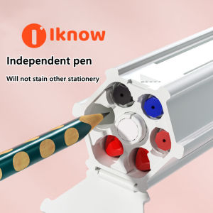 ฉันรู้นักเรียนกล่องดินสอแบบพกพากล่องเครื่องเขียนเด็กมัลติฟังก์ชั่รอบกล่องปากกาที่สร้างสรรค์