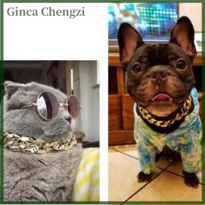 Ginca 1PC Vàng Có Thể Điều Chỉnh Con Chó Mèo Chuỗi Vòng Cổ Vàng Cho Con Chó Mèo Con Vật Nuôi Phụ Kiện