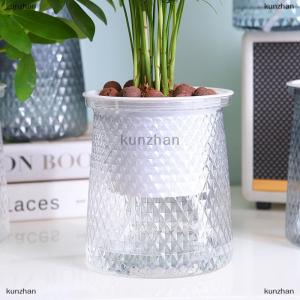 [COD] kunzhan Double-layer Self Watering Plant Pot Transparent Plastic Flower Vase Automatic Lazy Potted Flower Pot Hydroponic Flowerpot Decor