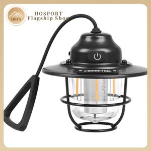 【HRFS】 Retro Hanging Tent Lamp 2700K/6500K Emergency Light Lantern IPX4 Waterproof Retro Atmosphere Chandelier Stepless Dimming Type C Charging for Outdoor