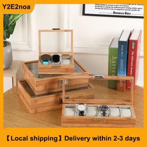 【Local shipping】 3 6 Grid Slot Watches Case Wooden Watch Box Display Jewelry Metal Lock Organizer Wooden Watch Storage Box