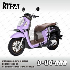 Decal Sticker Honda New Scoopy 2021 MOTIF Hitam Ungu Sporty D-U4-133 D-U4-021 U4-055 U4-056