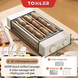 Electric Sausage Grill Cooker Machine Hot Dog Roller Grill Machine 3 In1 Stainless BBQ Griddle Plate Portable Sausage Machine With Non-Stick And Smokeless Removable Grill For Camping Kitchen Home Party
