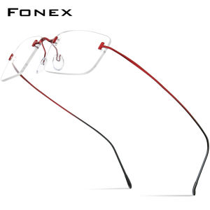 FONEX B Titanium Glasses Frame Men Brand Design Rimless Eyeglasses Frameless High-Quality Ultralight-Weight Japanese Custom Optical Eyewear 85871