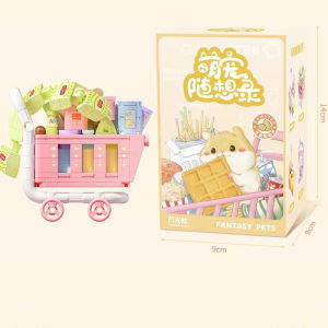 MEKANSM DIY Hadiah Anak Perempuan Blok Bangunan Partikel Kecil Hewan Ornamen Desktop Mobil Mainan
