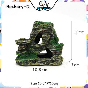 Aquarium Decoration Resin Wooden Model Moss Rock Mountain Wine Barrel Volcano Resin Fish Tank Landscape